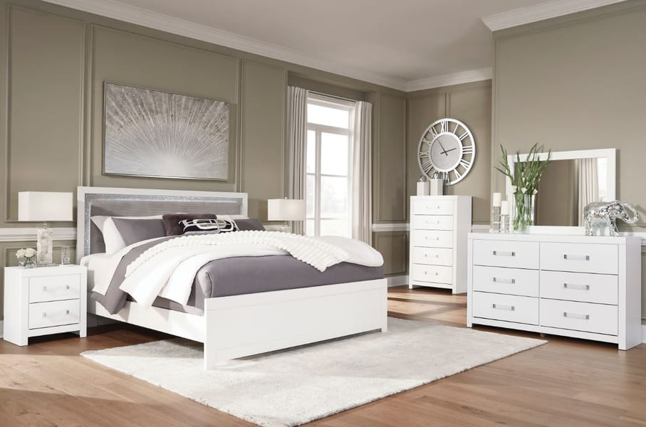 MAELORA TWIN UPHOLSTERED PANEL BED WITH LED LIGHTING