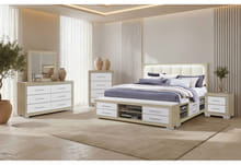 EMMA NATURAL/WHITE KING BED GROUP