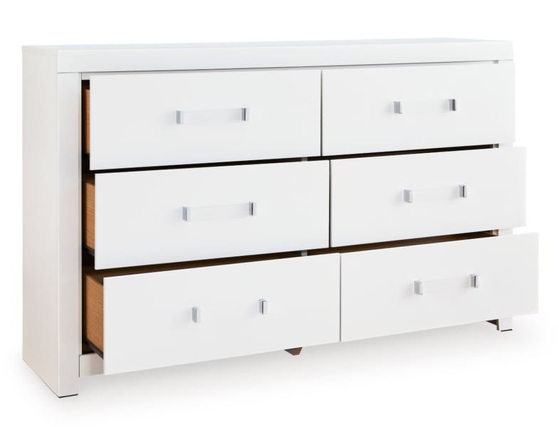 MAELORA SIX DRAWER DRESSER WITH MIRROR