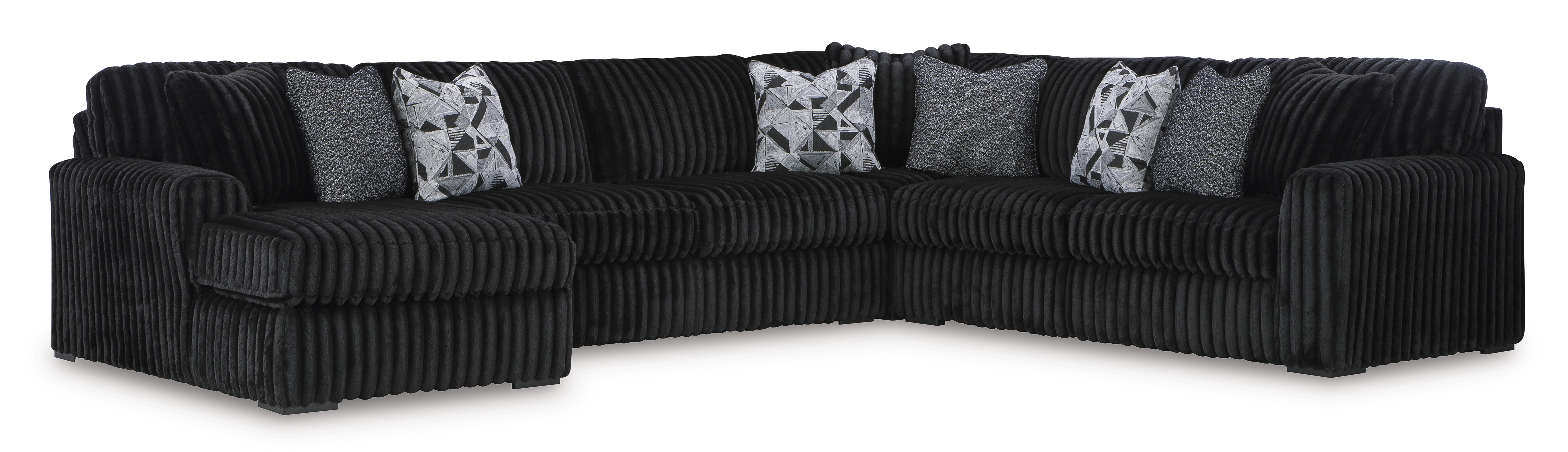 MIDNIGHT SECTIONAL WITH CHASE - BLACK