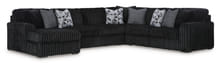 MIDNIGHT SECTIONAL WITH CHASE - BLACK