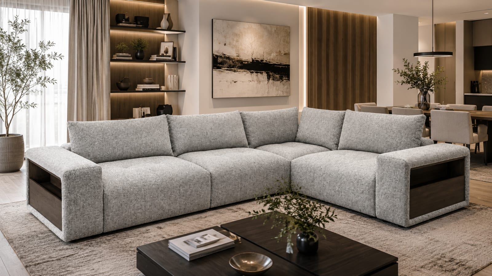 AVALORA MODULAR 4-PIECE SECTIONAL WITH DUAL STORAGE ARMS