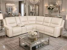 Belagio Leather Sectional 3 Power Recliners