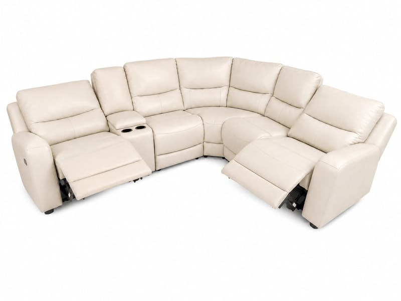 Belagio Leather Sectional 3 Power Recliners