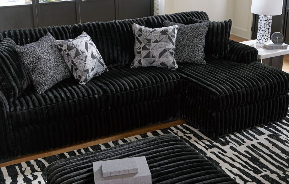 MIDNIGHT-MADNESS 2-PIECE SECTIONAL SOFA WITH CHAISE – BLACK