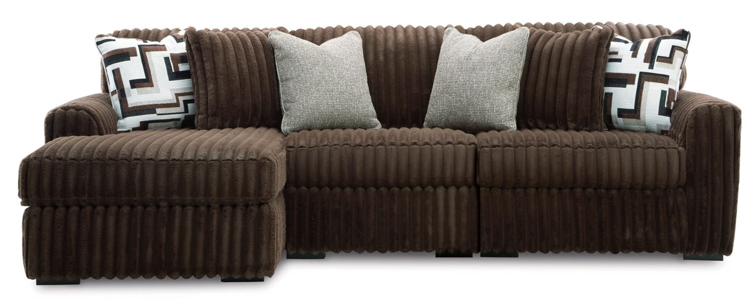 MIDNIGHT-MADNESS 2-PIECE SECTIONAL SOFA WITH CHAISE – BROWN