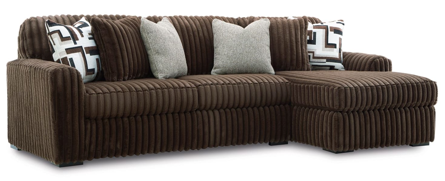 MIDNIGHT-MADNESS 2-PIECE SECTIONAL SOFA WITH CHAISE – BROWN