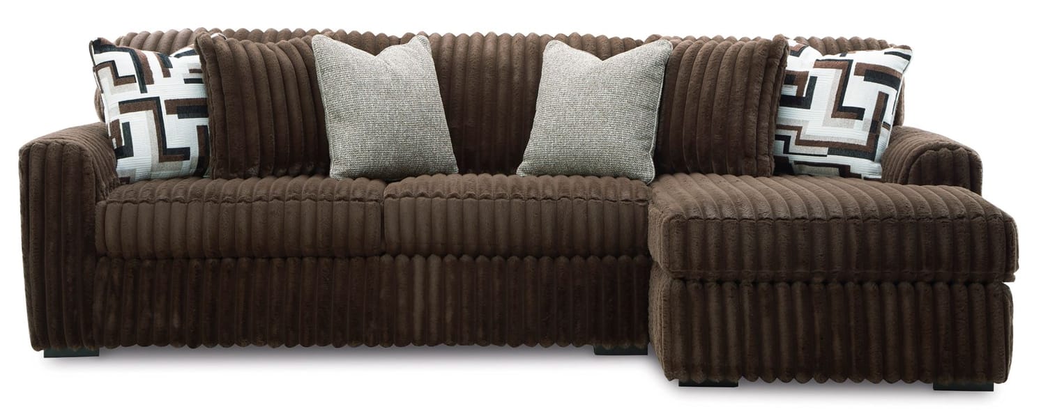 MIDNIGHT-MADNESS 2-PIECE SECTIONAL SOFA WITH CHAISE – BROWN