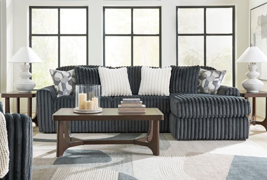 MIDNIGHT-MADNESS 2-PIECE SECTIONAL SOFA WITH CHAISE – DARK GRAY