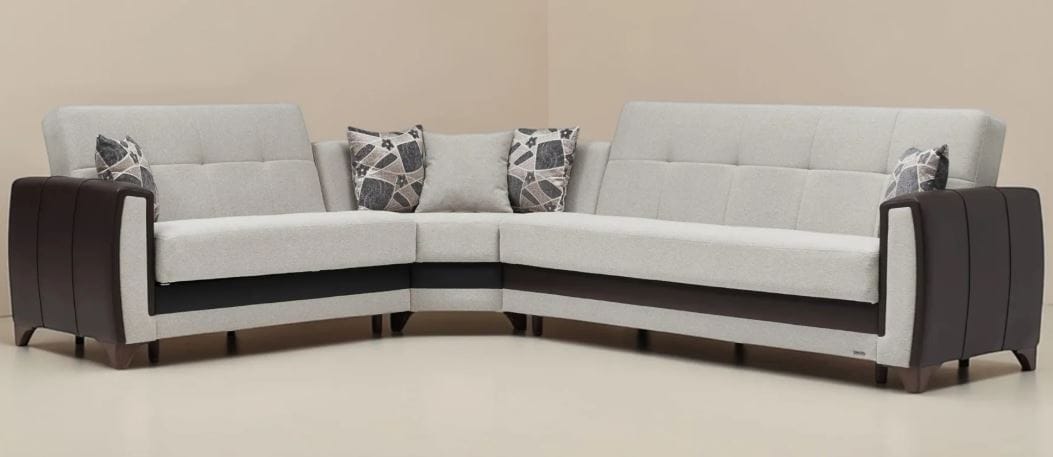 NIBULD SLEEPER SECTIONAL IN CREAM