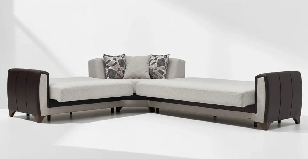 NIBULD SLEEPER SECTIONAL IN CREAM