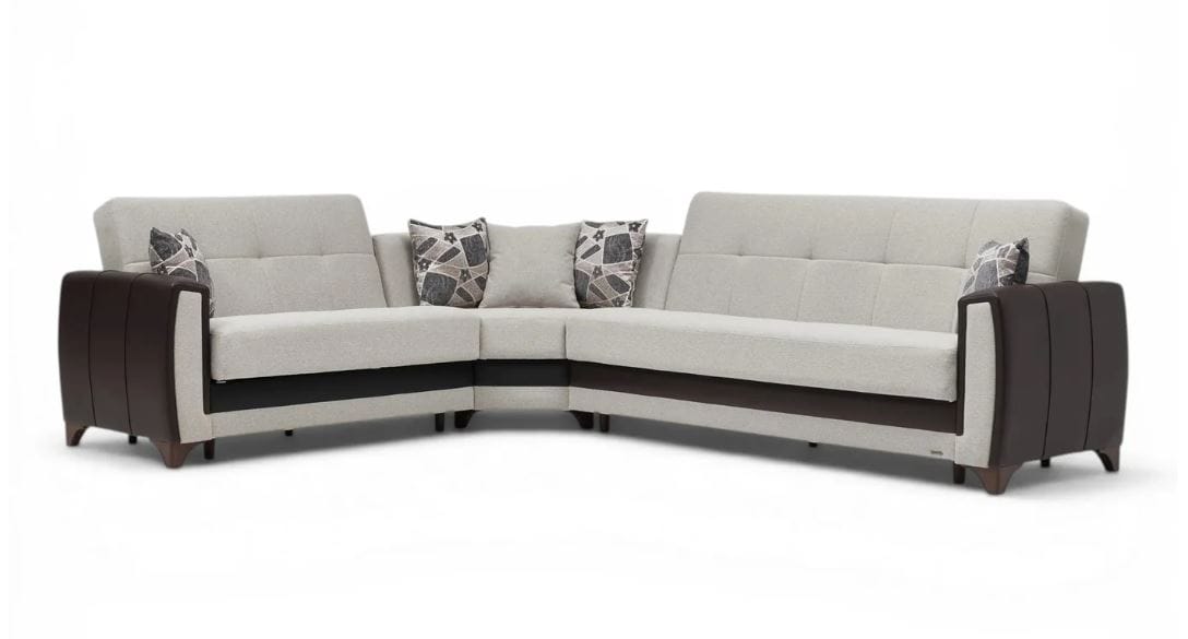 NIBULD SLEEPER SECTIONAL IN CREAM