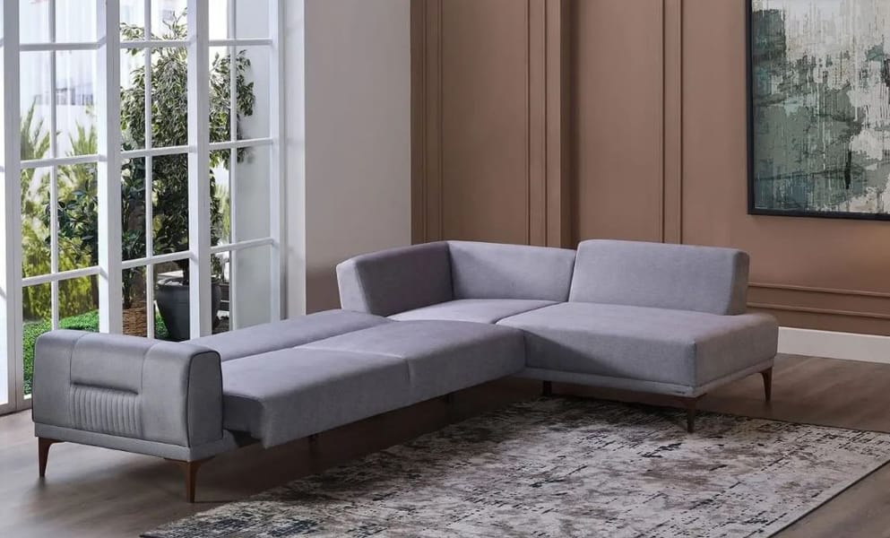 NOLIA L-SHAPE SLEEPER SECTIONAL SOFA – PALMA GRAY