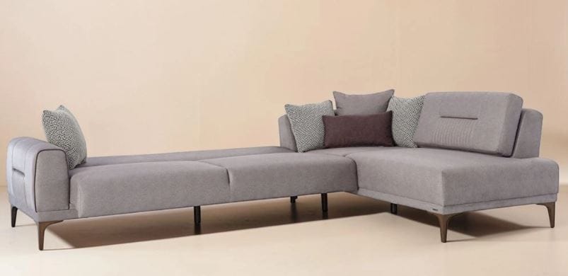 NOLIA L-SHAPE SLEEPER SECTIONAL SOFA – PALMA GRAY