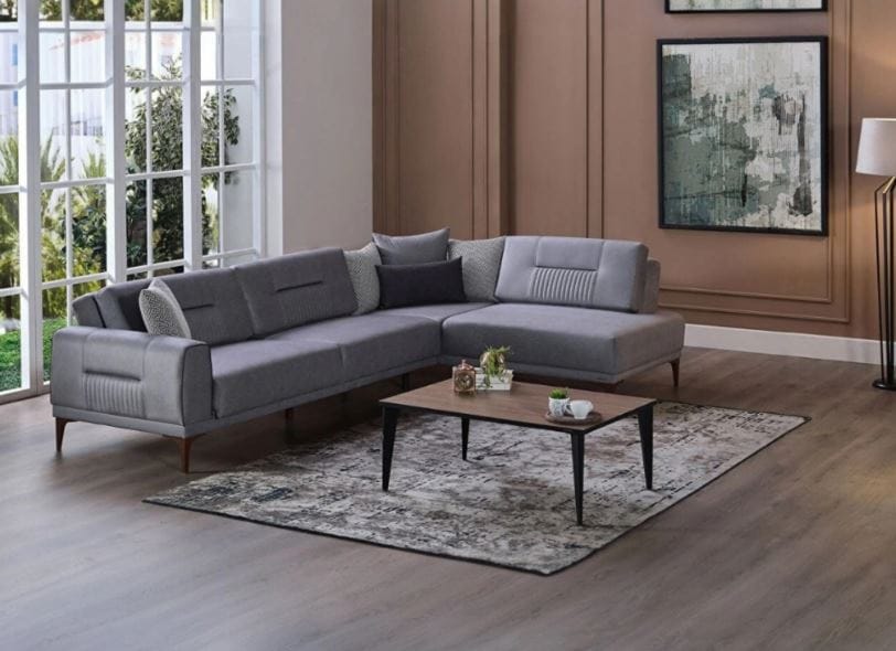 NOLIA L-SHAPE SLEEPER SECTIONAL SOFA – PALMA GRAY