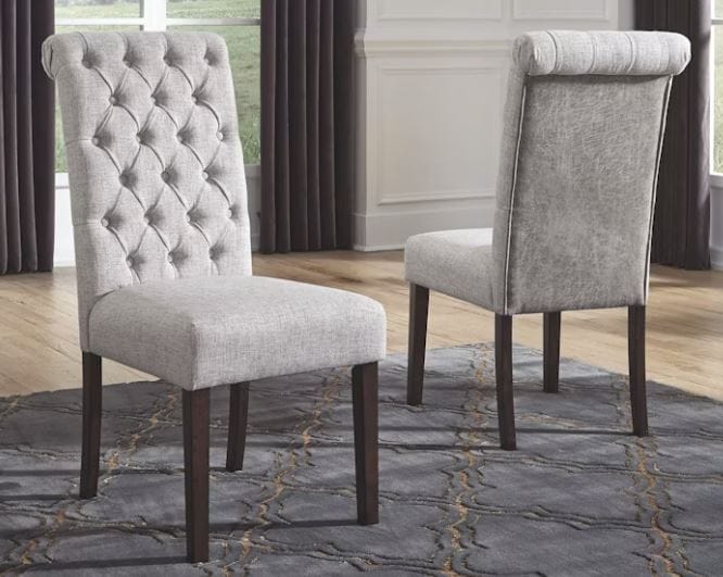 ADINTON CLASSIC UPHOLSTERED DINING CHAIR, LIGHT GRAY