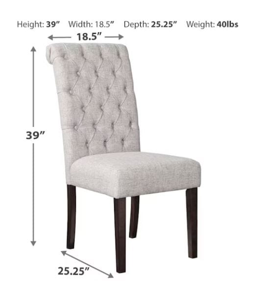 ADINTON CLASSIC UPHOLSTERED DINING CHAIR, LIGHT GRAY