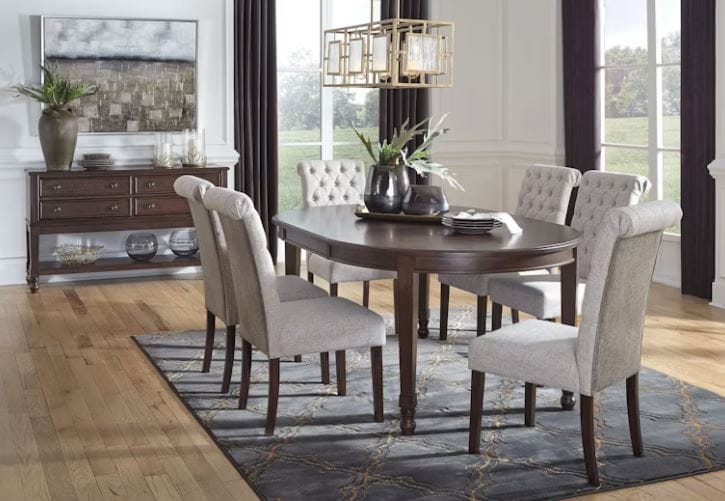 ADINTON CLASSIC UPHOLSTERED DINING CHAIR, LIGHT GRAY