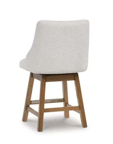 AMELIA UPHOLSTERED SWIVEL BARSTOOL – OATMEAL/LIGHT BROWN