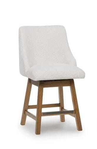 AMELIA UPHOLSTERED SWIVEL BARSTOOL – OATMEAL/LIGHT BROWN