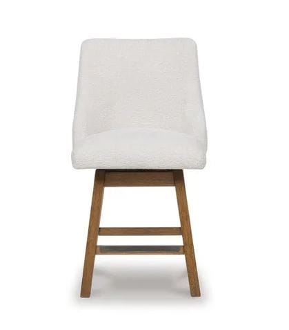 AMELIA UPHOLSTERED SWIVEL BARSTOOL – OATMEAL/LIGHT BROWN