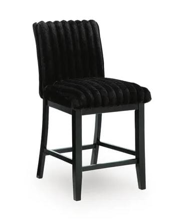 MARCELA CORDUROY UPHOLSTERED BARSTOOL – BLACK
