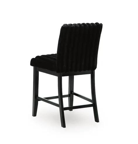 MARCELA CORDUROY UPHOLSTERED BARSTOOL – BLACK