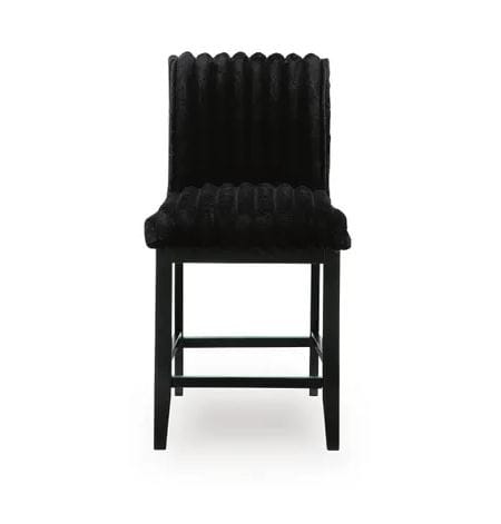MARCELA CORDUROY UPHOLSTERED BARSTOOL – BLACK