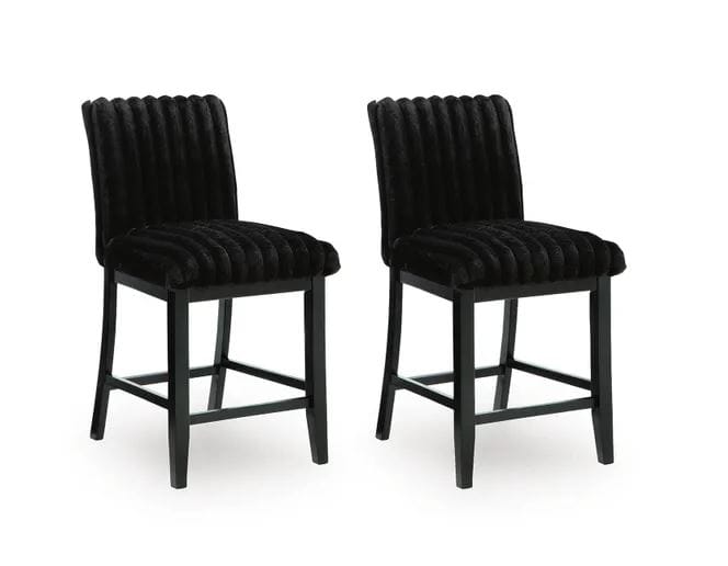 MARCELA CORDUROY UPHOLSTERED BARSTOOL – BLACK