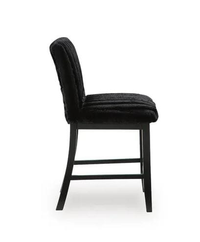 MARCELA CORDUROY UPHOLSTERED BARSTOOL – BLACK