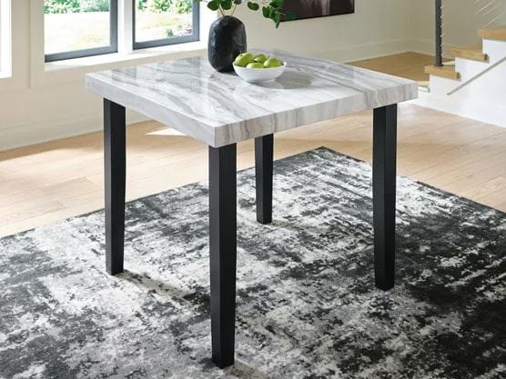 MARCELA MARBLE TOP COUNTER HEIGHT DINING TABLE – GRAY/BLACK