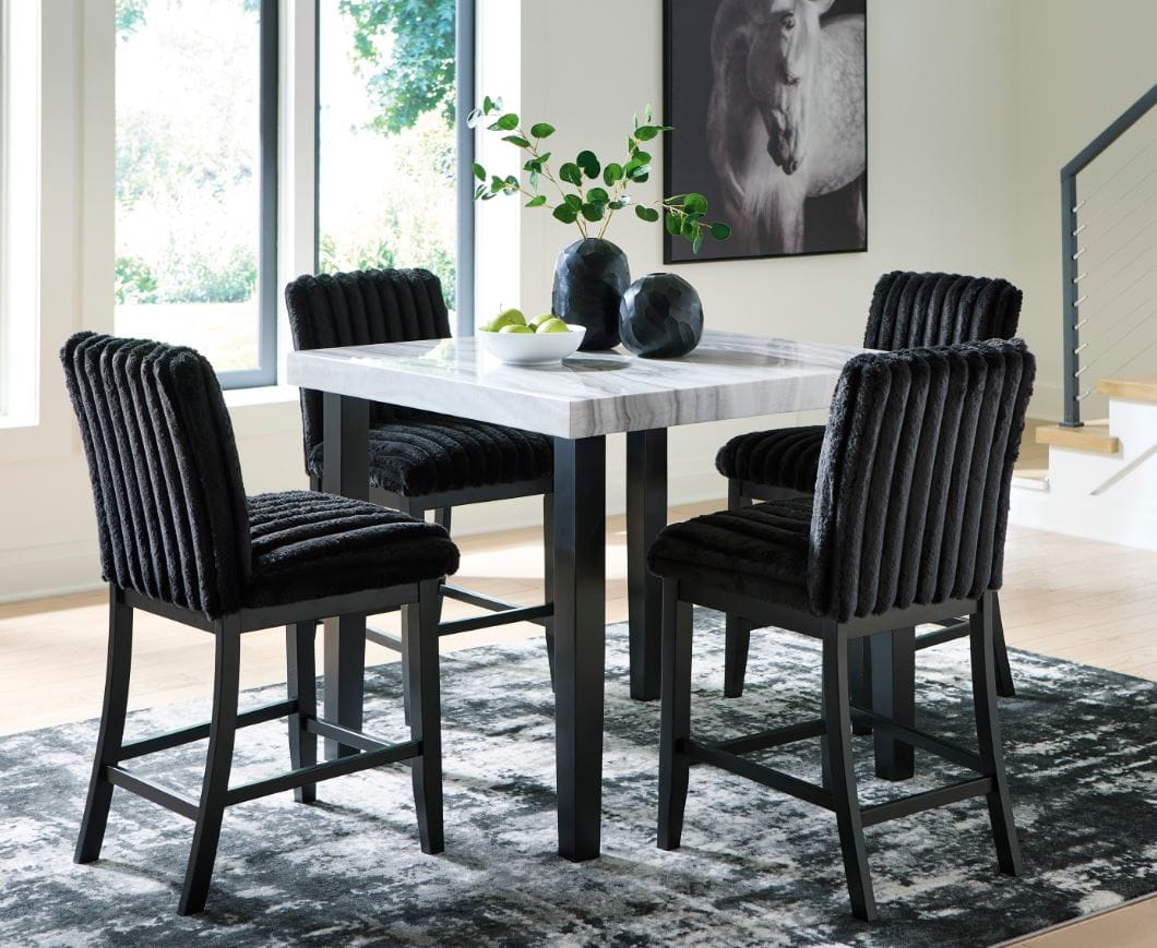 MARCELA 5PC COUNTER HEIGHT DINING SET – TABLE & 4 CHAIRS