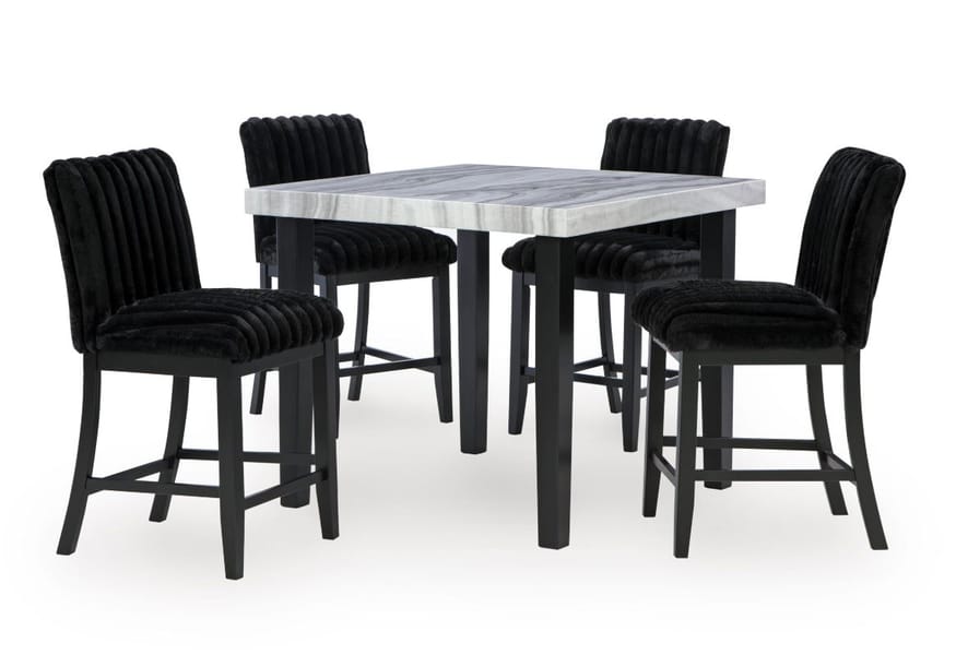 MARCELA 5PC COUNTER HEIGHT DINING SET – TABLE & 4 CHAIRS