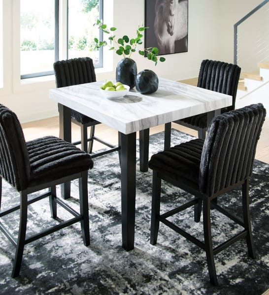 MARCELA 5PC COUNTER HEIGHT DINING SET – TABLE & 4 CHAIRS