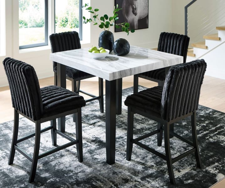 MARCELA 5PC COUNTER HEIGHT DINING SET – TABLE & 4 CHAIRS