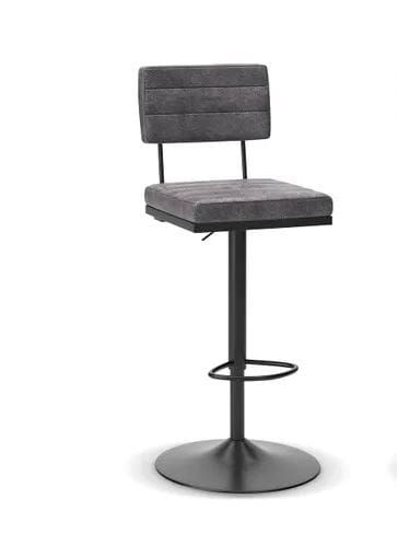 STRATFORD ADJUSTABLE SWIVEL BARSTOOL – GRAY/BLACK