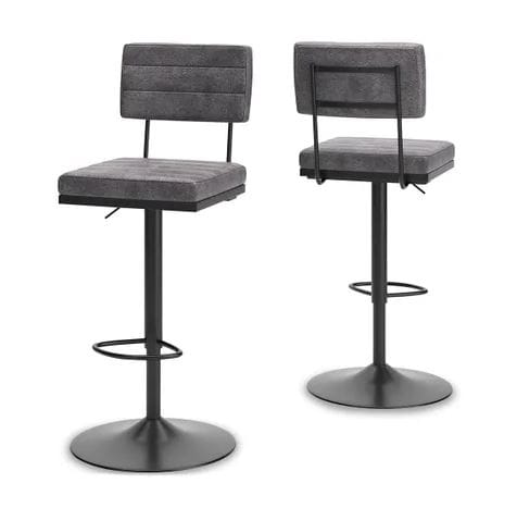 STRATFORD ADJUSTABLE SWIVEL BARSTOOL – GRAY/BLACK