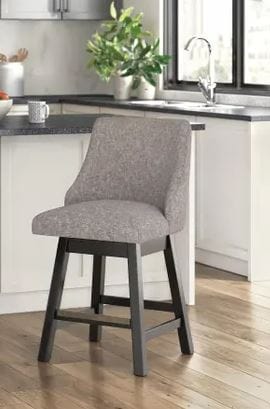 NOLAN UPHOLSTERED SWIVEL BARSTOOL – DARK GRAYISH BROWN