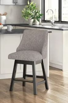 NOLAN UPHOLSTERED SWIVEL BARSTOOL – DARK GRAYISH BROWN