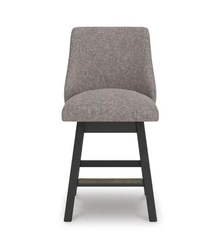 NOLAN UPHOLSTERED SWIVEL BARSTOOL – DARK GRAYISH BROWN