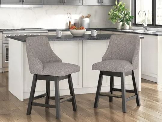 NOLAN UPHOLSTERED SWIVEL BARSTOOL – DARK GRAYISH BROWN