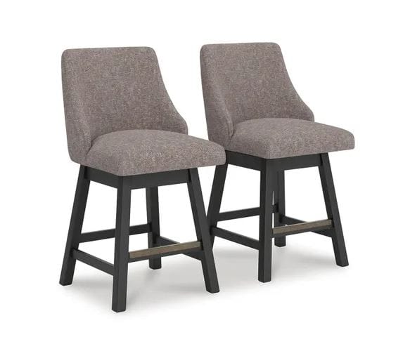 NOLAN UPHOLSTERED SWIVEL BARSTOOL – DARK GRAYISH BROWN