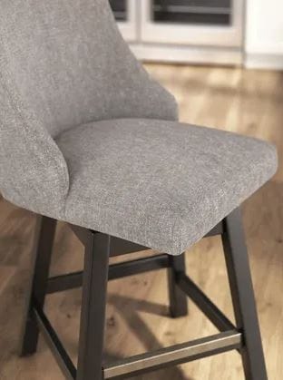 NOLAN UPHOLSTERED SWIVEL BARSTOOL – DARK GRAYISH BROWN