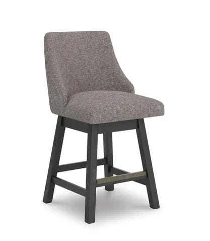 NOLAN UPHOLSTERED SWIVEL BARSTOOL – DARK GRAYISH BROWN