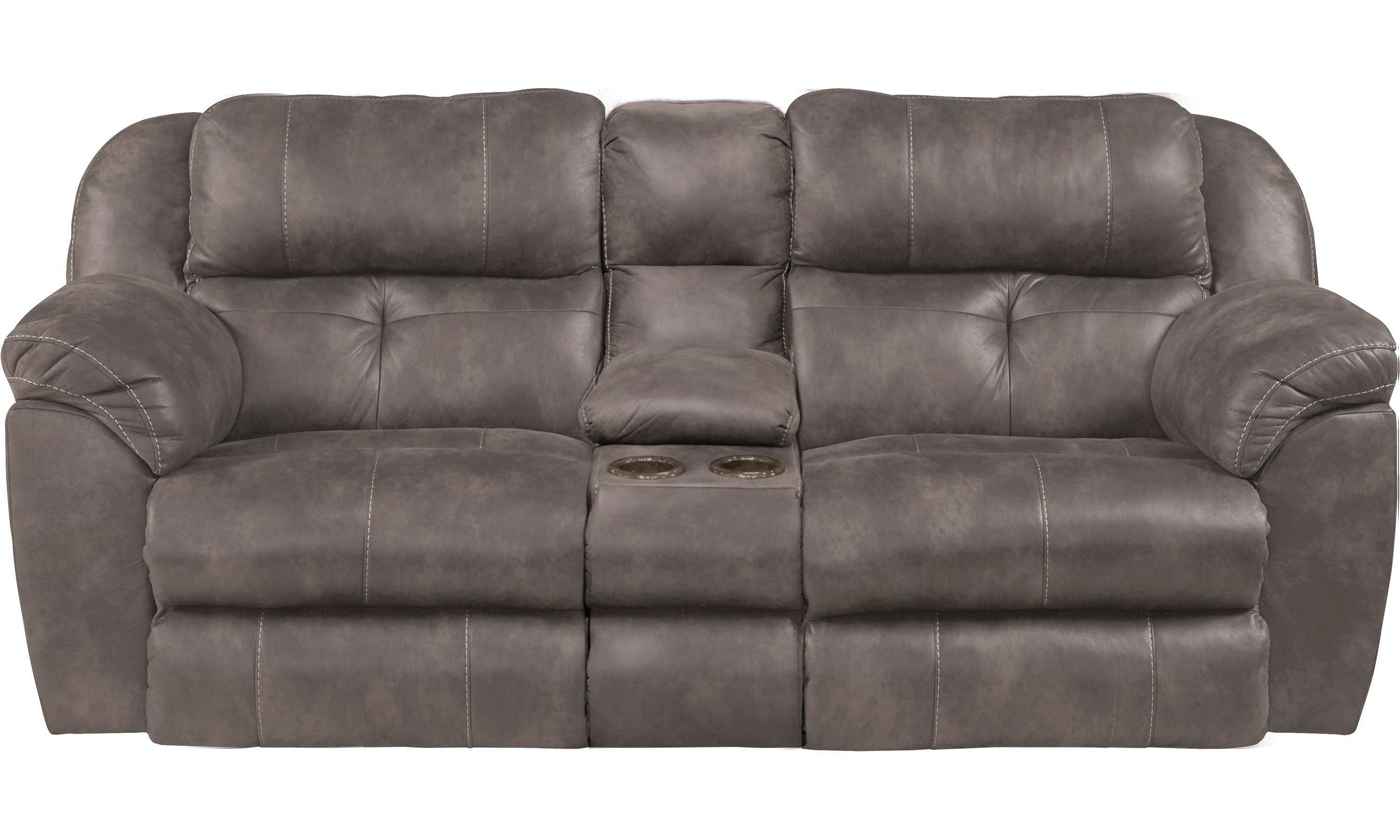 Catnapper Furniture Living Room Ferrington Power Reclining Console Loveseat with Adjusting Headrest 61899-Dusk