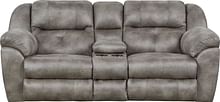 Catnapper Furniture Living Room Ferrington Power Reclining Console Loveseat with Adjusting Headrest 61899-Steel