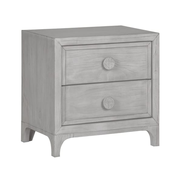 Modus Bedroom Boho Chic Nighstand In Washed White 1JQ981