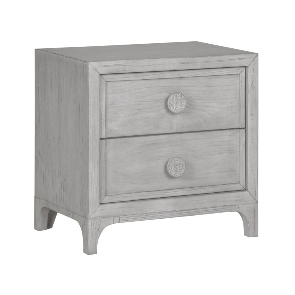 Modus Bedroom Boho Chic Nighstand In Washed White 1JQ981