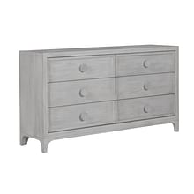 Modus Bedroom Boho Chic Six-Drawer Dresser In Washed White 1JQ982