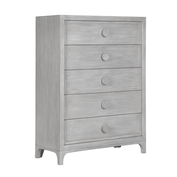 Modus Bedroom Boho Chic Five-Drawer Chest In Washed White 1JQ984